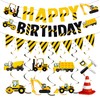 Pre-Strung Construction Happy Birthday Banner and Vehicle Truck Garland,Construction Car