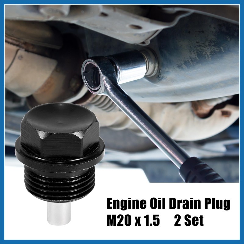 A ABSOPRO 2 Set M20x1.5 Oil Drain Plug Magnetic Aluminum