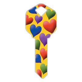 Set of 5 Uncut Blank Designer HK12 Hearts Replacement House Keys for KW1 Kwikset Style Locks