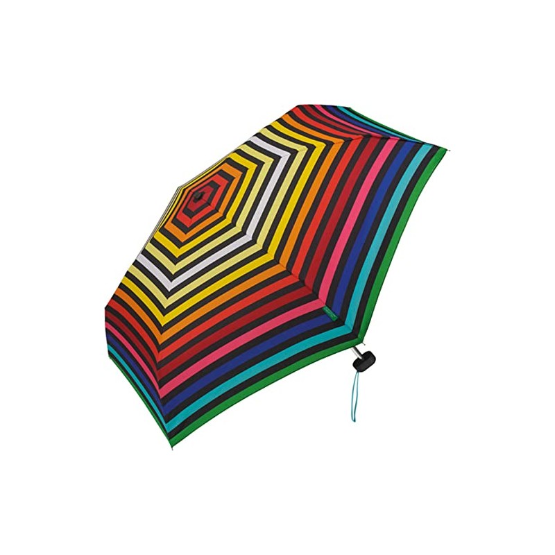 Benetton Umbrella Multistripe Rainbow Pocket Umbrella Ultra Mini Flat, Pocket
