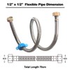 Pack of 2 Flexible Pipe Stainless Steel Braided Hose for