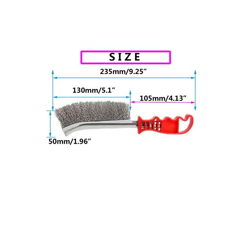 3pcs Wire Scratch Brushes Set Carbon Steel and Stainless Steel
