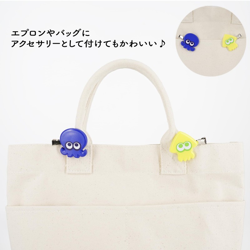 Sunart SPT-1173 Splatoon 3 Bangs Clip, Squid Orange x Octopus