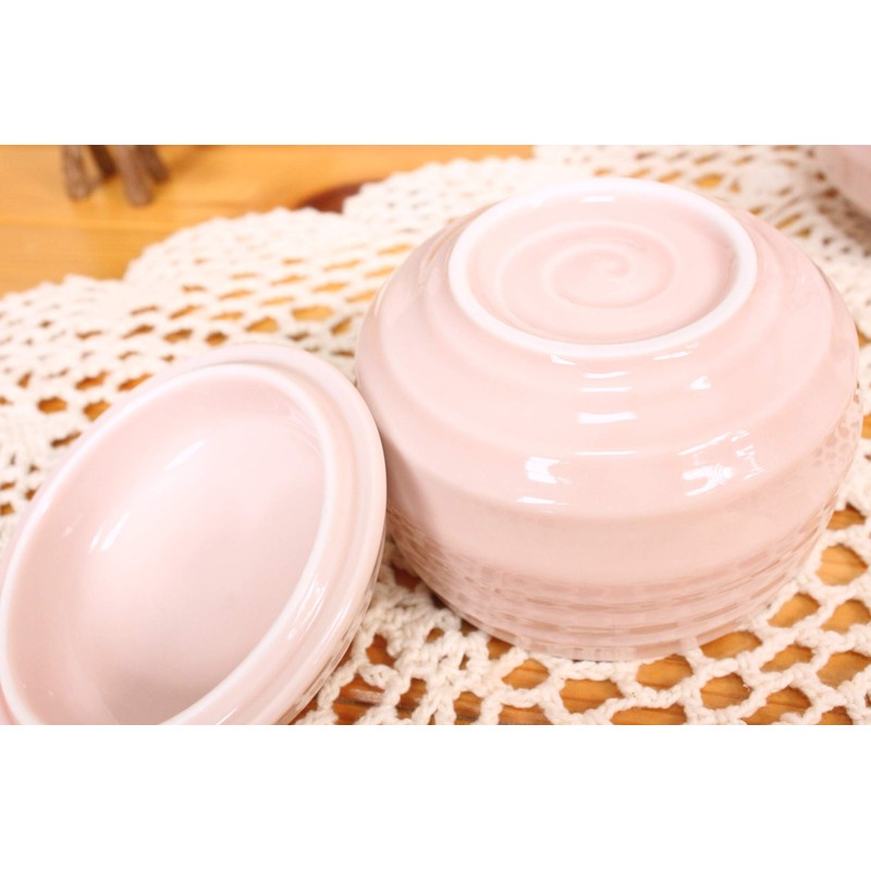 (Pink) Acorn Cup with Lid (Japanese Tableware, Western Tableware, Steamed