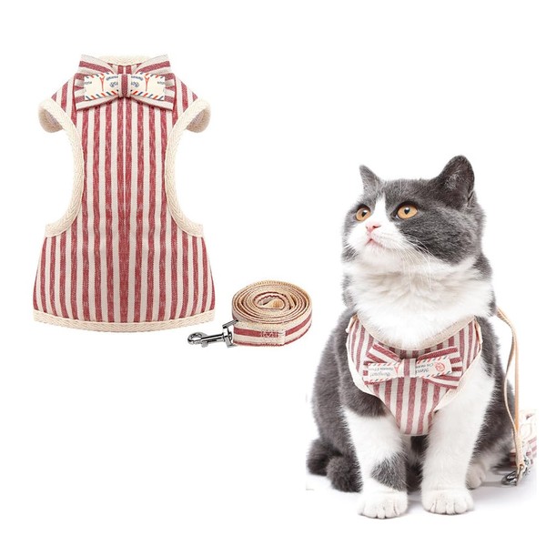 Rabbit Harness and Leash for Walking Escape Proof,Comfortable Stylish Cotton