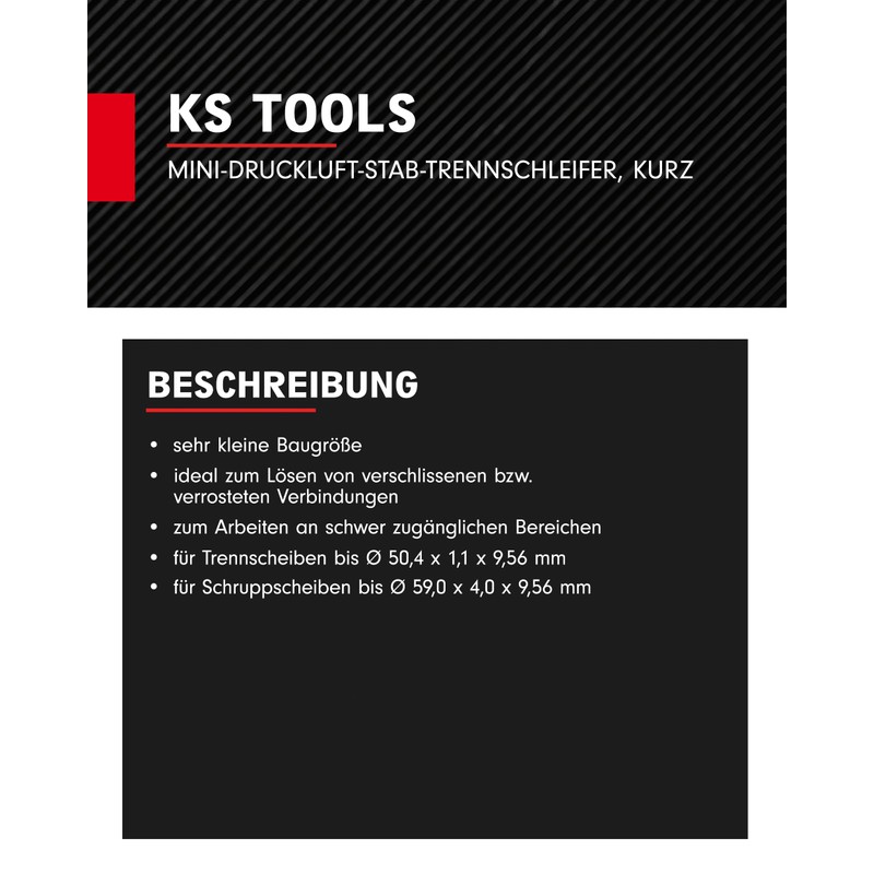 'KS Tools 515.5550 1/4 Slim Power Mini Air Stab 61cc