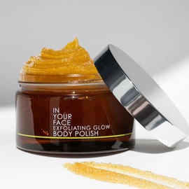 IN YOUR FACE EXFOLIATING GLOW BODY POLISH | AHA & BHA-powered Brightening Body Scrub | For cellular turnover & smooth glowing skin | 7 oz