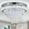 CLAIRDAI Modern Crystal Chandelier Round LED Crystal Ceiling Light Fixtures