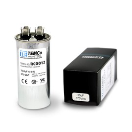 TEMCo 35 uf/MFD 370 VAC Volts Round Run Capacitor 50/60 Hz AC Electric - Lot -1 (Optional uf/MFD, Voltage and Lot Quantities Available)