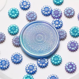 AOMAYLL 100pcs Sealing Wax Beads- Wax Seal Aurora Color- Flower Shape Wax Beads for Wax Seal Stamps, Letters, envelopes, Decorations, Invitations, Cards, Gift Wrapping Crafts (Aurora Australis)