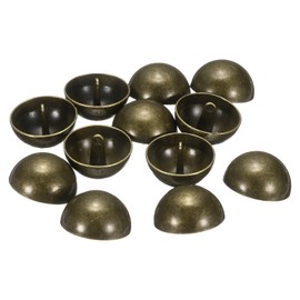 HARFINGTON 12pcs Half-Domed Metal Sewing Buttons, 25mm / 1" Half Round Mushroom Pearl Cap Metal Buttons with Shank for Blazer Suit, Coat, Jacket Cloth Garment Decoration, Bronze
