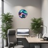 XNM Aurora Glass Battery Wall Clock 12 Inch Snow Mountain