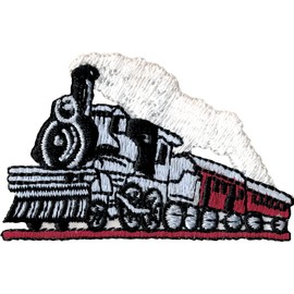 Railroad Steam Train - Embroidered Iron On or Sew On Patch