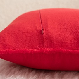 MANDIOO - Juego de 4 fundas decorativas de algodón neutro con flecos de 20 x 20 pulgadas, fundas de cojín bohemias para sofá, recámara, sala de estar, decoración del hogar, color rojo