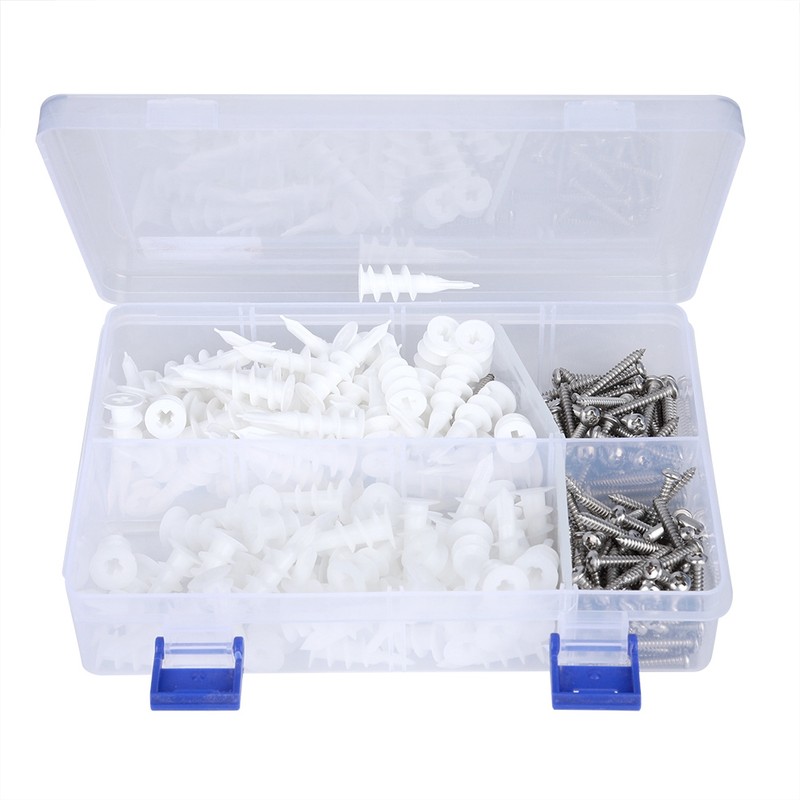 240pcs Expansion Anchors Nylon 304 Stainless Steel Screw Expansion Screw