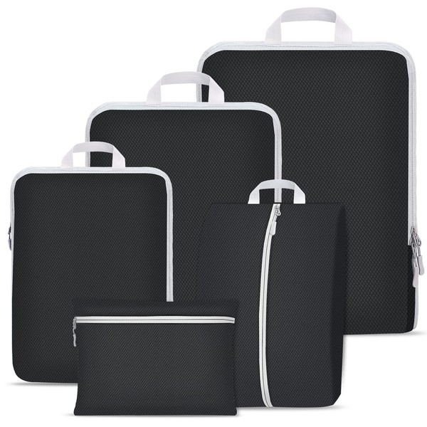 Compression Packing Cubes Set, Ultralight Expandable Travel Organizers for Carry