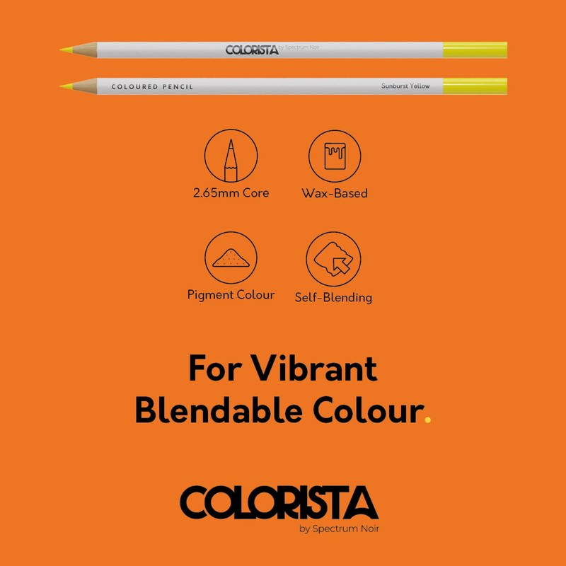 Spectrum Noir Colorista Coloured Pencils-Pack of 12-Bright & Vivid, Multicolour,