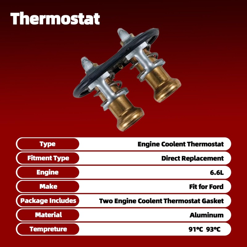 Engine Coolant Thermostat with Gasket Compatible with Ford 2011 2012