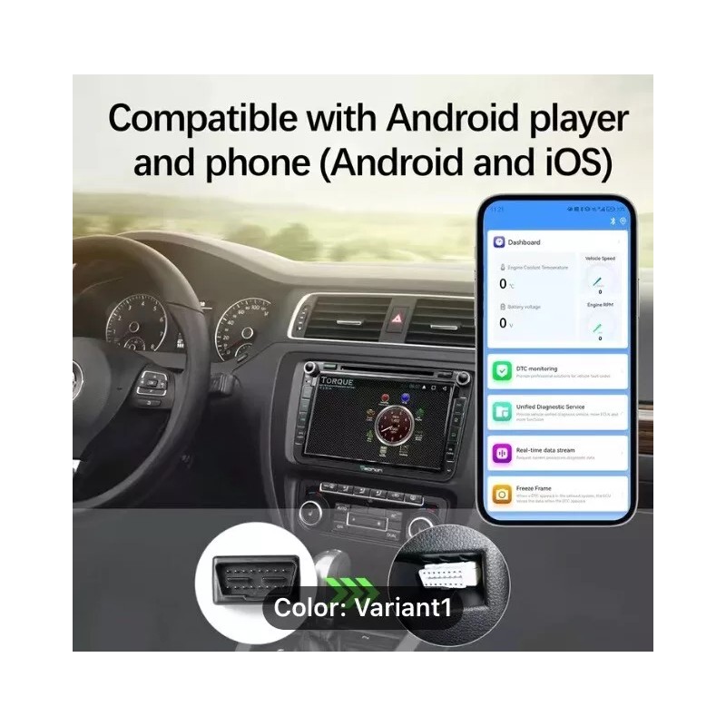 Bluetooth OBD2 OBDII Car Fault Code Reader Diagnostic Scanner for