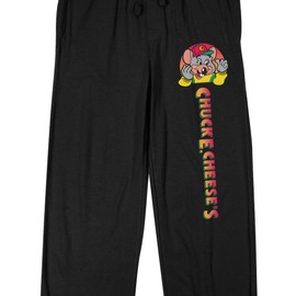Chuck E. Cheese Logo Men's Black Sleep Pants -Small