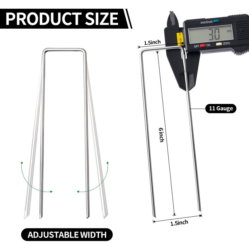 MAT 7-BANQUET Galvanized Landscape Staples 6 Inch 120 Pack 11