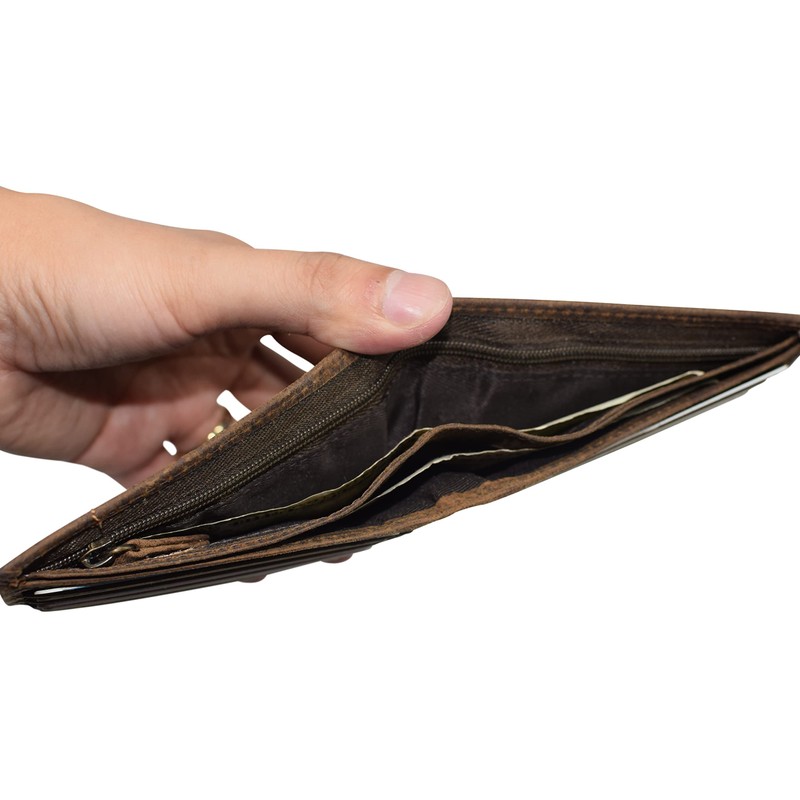 RFID Blocking Men's Slim Bifold Hipster Credit Card Vintage Leather