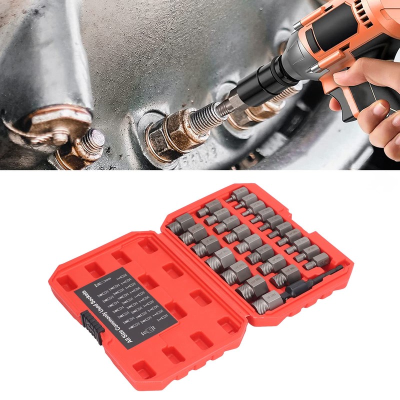 27Pcs Screw Extractor Set, Hex Head Multi Spline Screw Remover