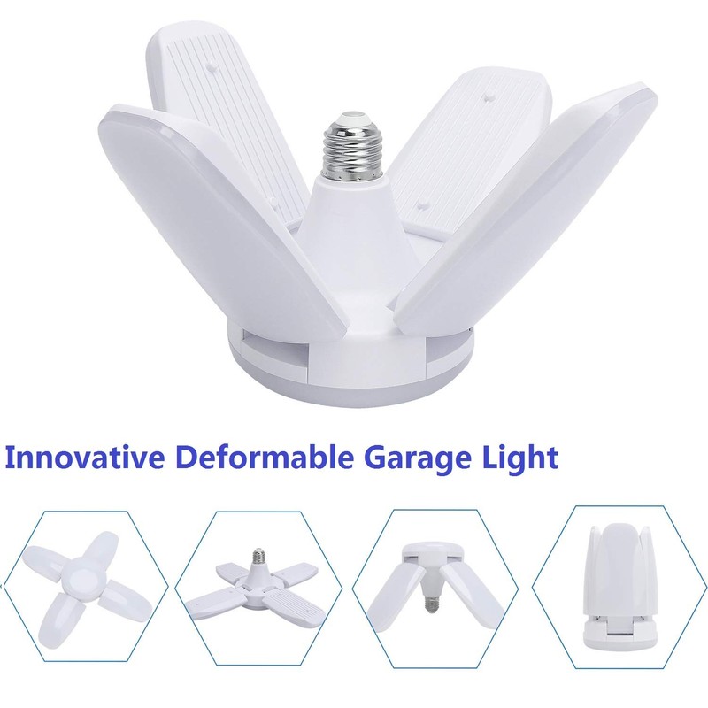 (4 Pack) LED Garage Lights, 60W Trilights Ceiling, High Low
