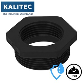 Kalitec G6322510 Reduction M32/M25 Plastic Black I Reducer Cable Gland Hexagonal I M25 Female Thread I M32 Male Thread I IP68 Pack of 5