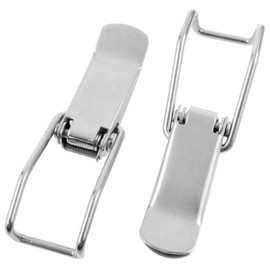 Xhziy 4pcs Spring Latch Stainless Steel Door Latch 2.86 inches Long Silver Color with Screws Perfect Accessories Suitable for toolboxes, Drawers, Boxes, Wooden Cabinet Doors, etc.