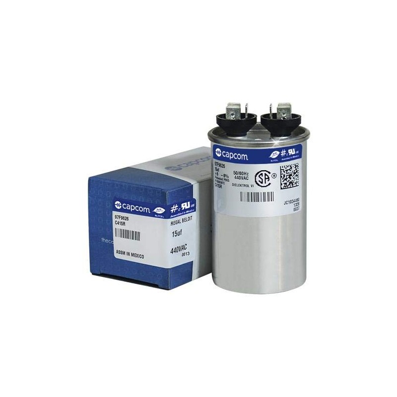 Genteq 97F9626-15 uf MFD 440 Volt VAC Genteq Replacement Round