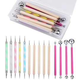 Lokunn 14 PCS Dotting Tools Ball Styluses with Box, Dotting Tools Set Rock Painting, Pottery Clay Modeling Embossing Nail Art