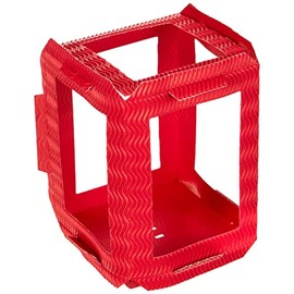 Folia 9820/5 - Lantern blanks, made of 3D corrugated cardboard, approx. 13.5 x 13.5 x 18 cm, 5 pieces, red
