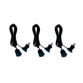 6 FT Black Extension Cord, Pack of 3 Pcs Jump Wire, US Style 2-pin Plug in, AC 120 Volts, for Christmas String Lights.