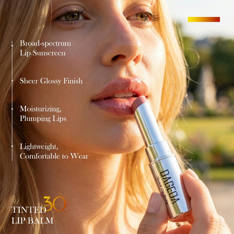 DAGEDA Tinted Lip Balm with SPF 30, Moisturizing Lip Sunscreen,Unscented,