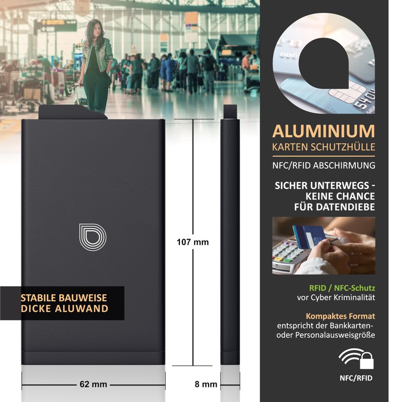 CSL RFID Blocker Card Case - Aluminium Protective Credit Card