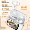 Auriculares Inalámbricos Bluetooth con Cancelación de Ruido, Blancos, Control Táctil,