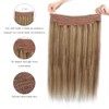 Sassina Extensiones de Cabello con Alambre Invisible, Cabello Humano Real,