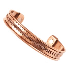 Touchstone New Indian Beautifully Twisted Wire Hammered Magnetic Healing Copper Peace Chakra Yoga Meditation Mantra Jewelry Bracelet for Women and Men.