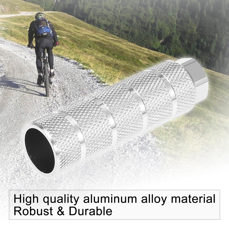 X AUTOHAUX Pair Stripe Cylinder Axle Foot Pegs for BMX