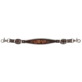 CIRCLE Y Desert Rawhide Edge Vintage Durable Leather Western Style Wither Strap for Horse Breast Collar | Cactus & Floral Tooling with White-Tipped Edges | Equestrian Accessories