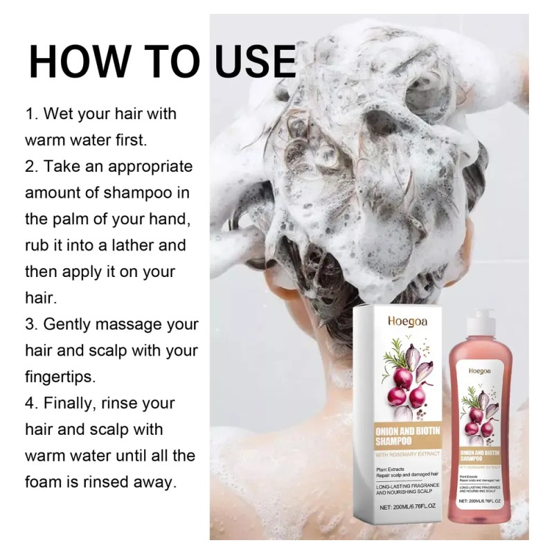 Champú De Cebolla Para El Crecimiento Del Cabello 200ml*2