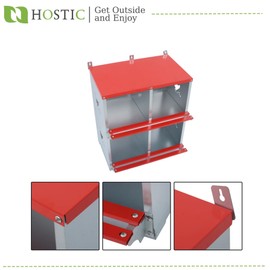 HOSTIC Red Chicken Nesting Boxwith Egg Collection 6 Compartment Nesting Box 6 Room Metal Nesting Boxes for Chicken