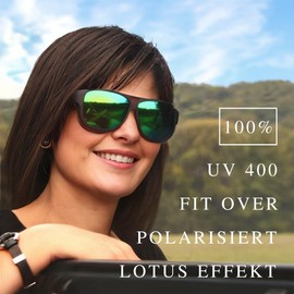 ActiveSol El Pavana Over Polarized Sunglasses for Glasses Wearers UV400 Protection, Grey mirrored