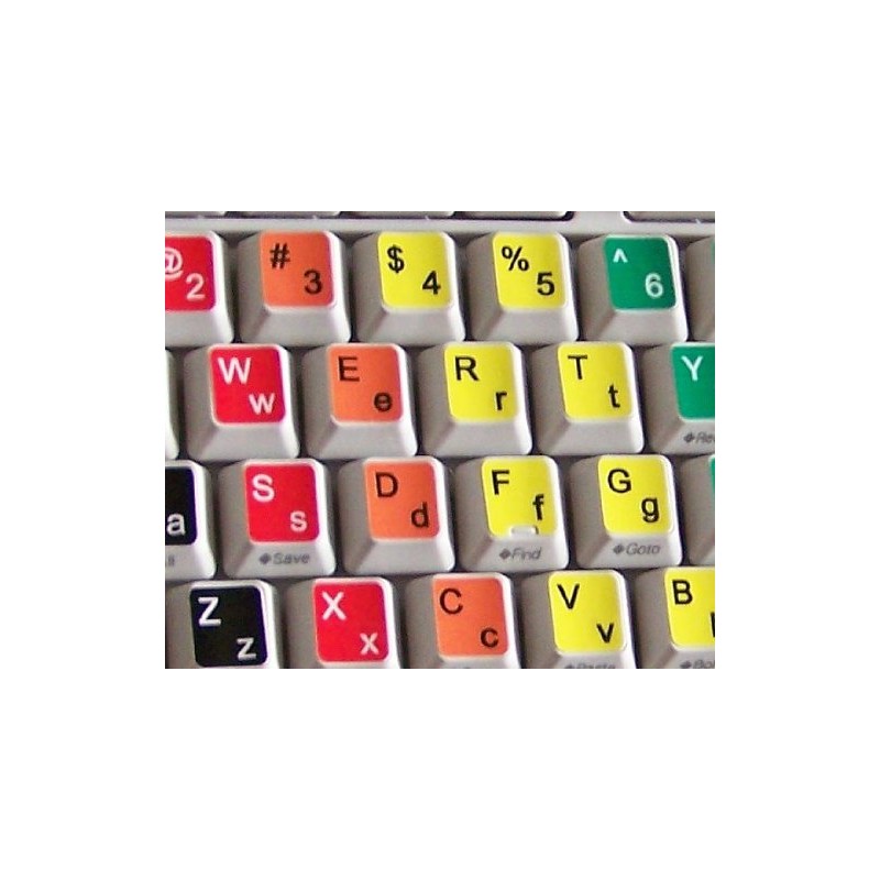 LEARNING ENGLISH COLORED STICKER FOR KEYBOARD (LOWER & UPPER CASE)