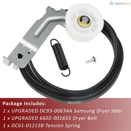 Dryer Idler Pulley DC93-00634a,Dryer Belt 6602-001655, DC61-01215B Tension Spring – Compatible With Dryer Parts for DV45H7000EW, DV42H5200EP DV425000EW, DV48J7700EW