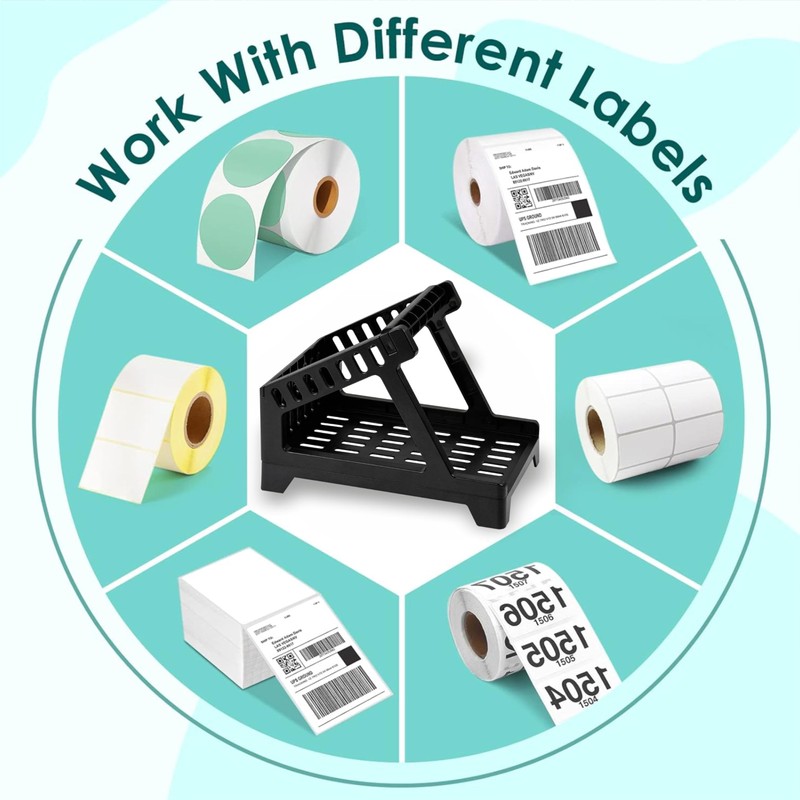 Label Holder for Thermal Label Roll & Fanfold Labels, Label
