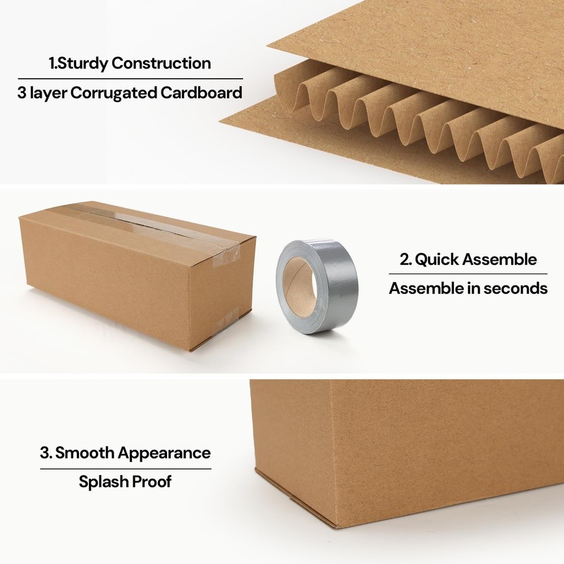 Rempry 40 Pack 9x4x3 Shipping Boxes Brown, Small Corrugated Cardboard