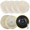 Baisiky 8PCS 6 Inch Wool Polishing Buffing Pad, Polishing Buffing