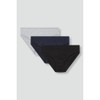 JAJU [JAJU] Women's Cotton Basic Hip Hugger Panty 3-Pack_Black